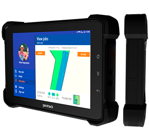 tractor gps, Reliable guidance system geotrack explorer PLUS, parallel guidance system, area measurement, farm management system, agroprofile