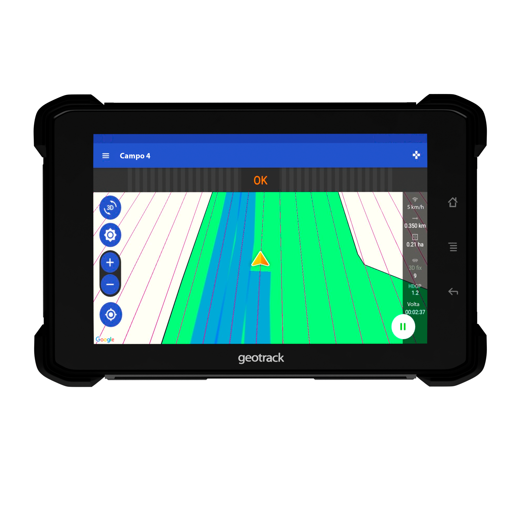 affidabile geotrack explorer più indicatore di rotta, sistema di guida parallela, misurazione del campo
